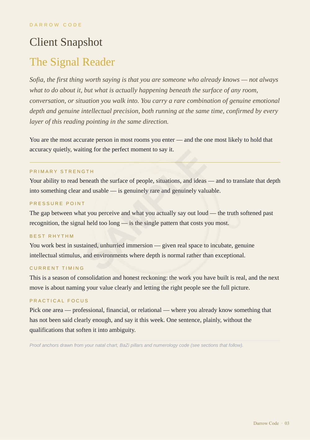 CORE Report sample — page 3 of 24